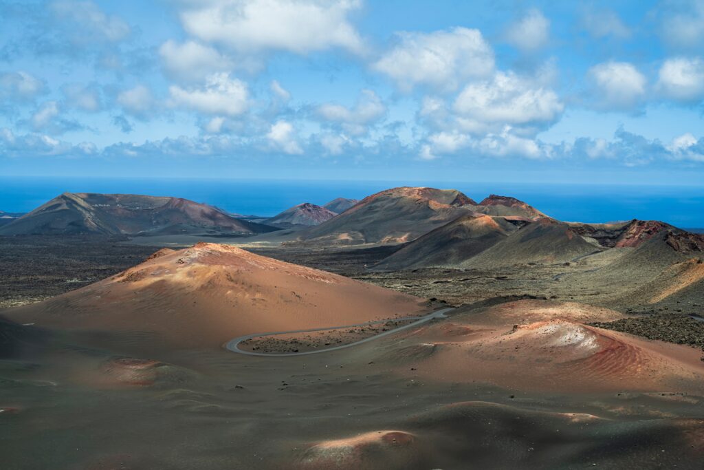 volcanoes in the timanfaya national park, 